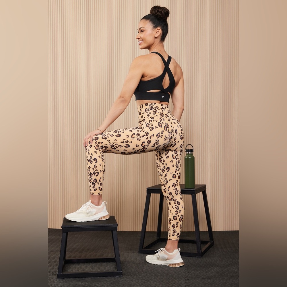 Fabletics, leopard print set, small/medium